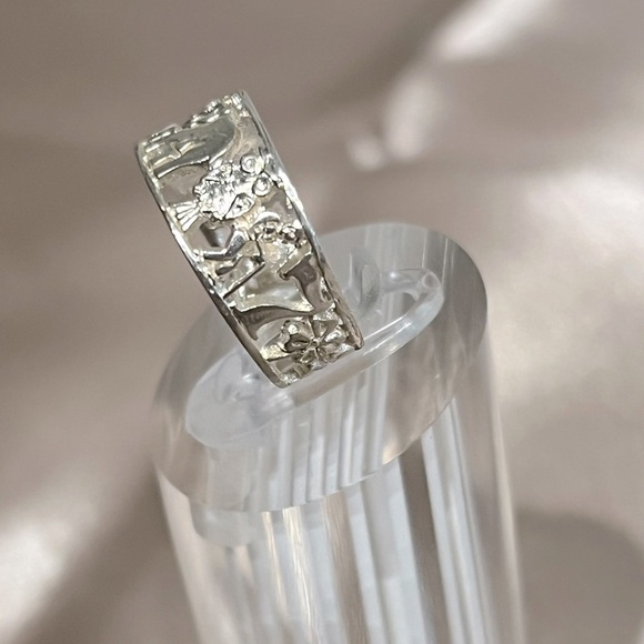 Sterling Silver 925 Good Luck Lucky Charms Luck Symbol Ring Size 6.5 - Picture 2 of 16